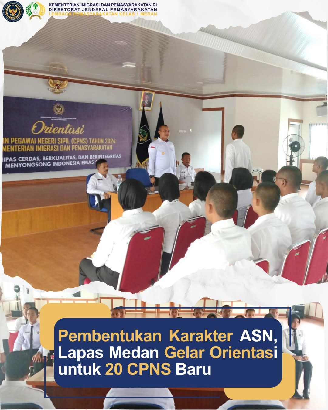 Lapas Kelas I Medan Gelar Orientasi Untuk 20 CPNS Baru.(Doc/Foto:Lapas Medan)